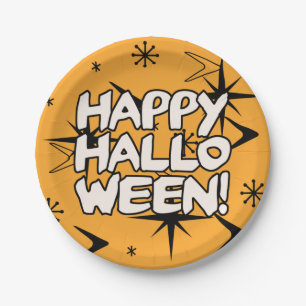 Atomic Era Happy Halloween Paper Plates