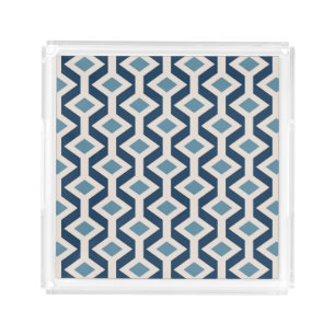 Atomic Era Inspired Geometric Pattern Acrylic Tray