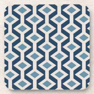 Atomic Era Inspired Geometric Pattern Beverage Coaster