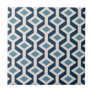 Atomic Era Inspired Geometric Pattern Ceramic Tile