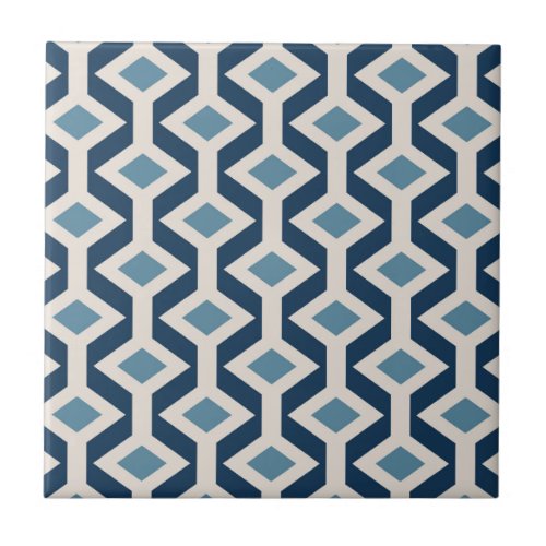 Atomic Era Inspired Geometric Pattern Ceramic Tile