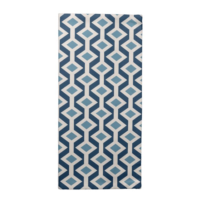 Atomic Era Inspired Geometric Pattern Cloth Napkin (Half Fold)