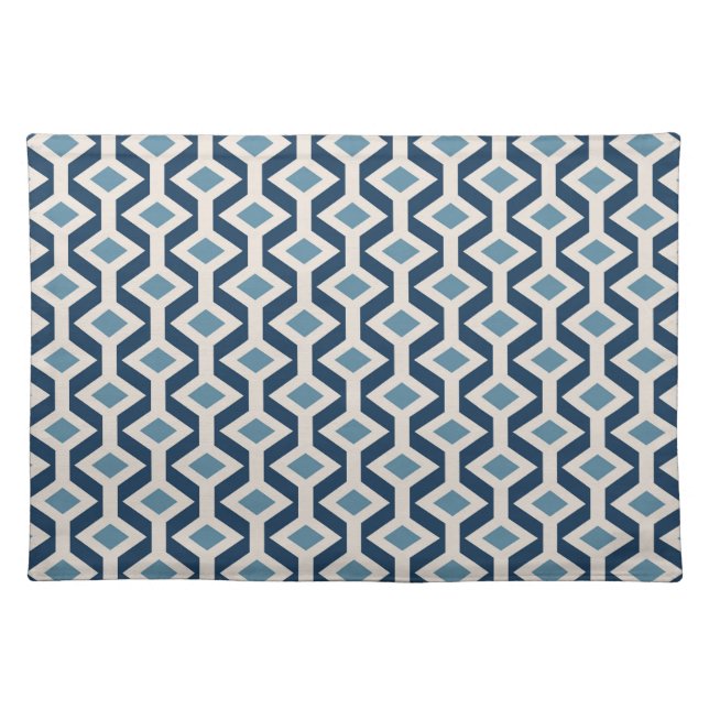 Atomic Era Inspired Geometric Pattern Cloth Placemat (Front)