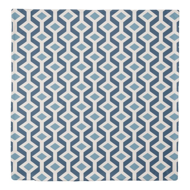 Atomic Era Inspired Geometric Pattern Duvet Cover (Front)
