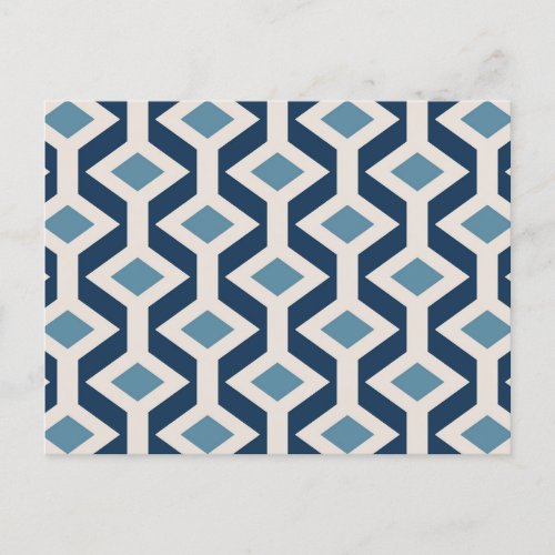 Atomic Era Inspired Geometric Pattern Holiday Postcard