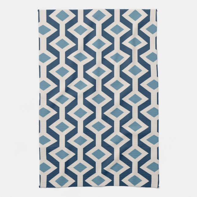Atomic Era Inspired Geometric Pattern Kitchen Towel (Vertical)