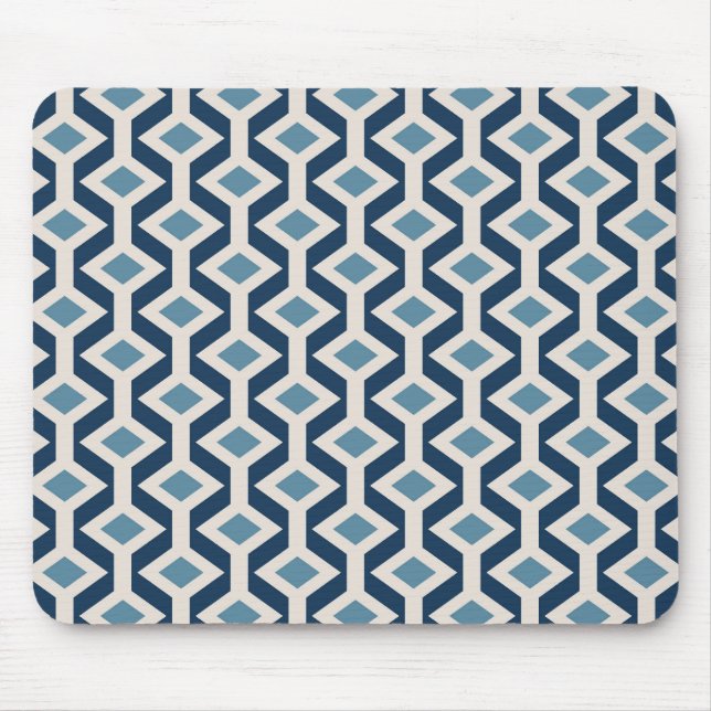 Atomic Era Inspired Geometric Pattern Mouse Pad (Front)