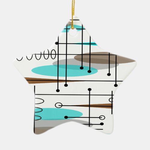 Atomic Era Inspired Mid_Century Design 13 Ceramic Ornament