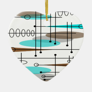 Atomic Era Inspired Mid-Century Design 13 Ceramic Ornament