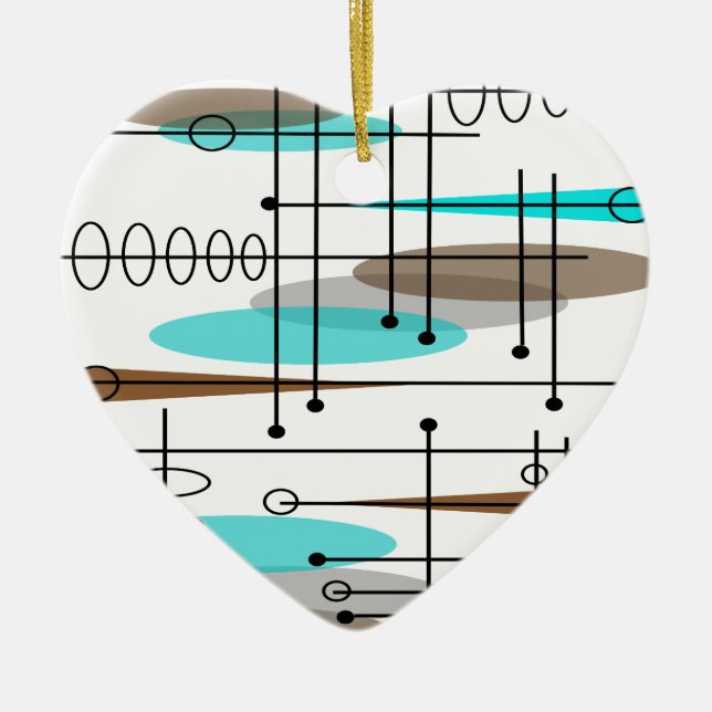 Atomic Era Inspired Mid-Century Design 13 Ceramic Ornament (Front)