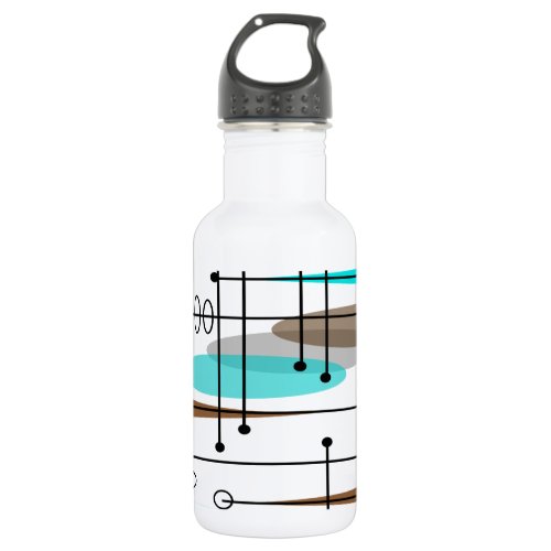 Atomic Era Inspired Mid_Century Design 13 Stainless Steel Water Bottle