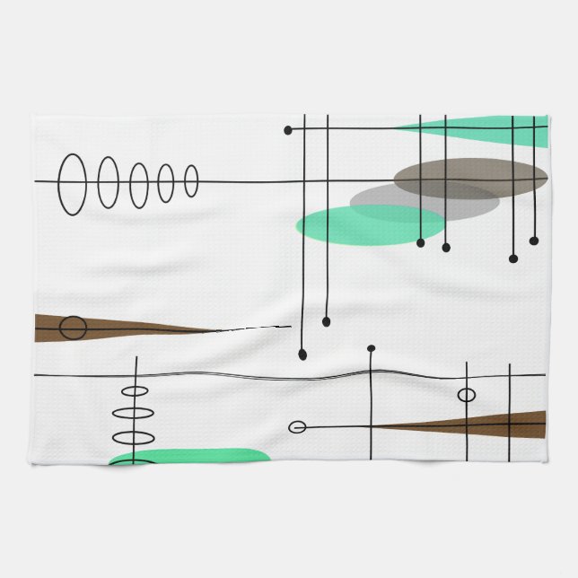 Atomic Era Inspired Mid-Century Design 14 Kitchen Towel (Horizontal)