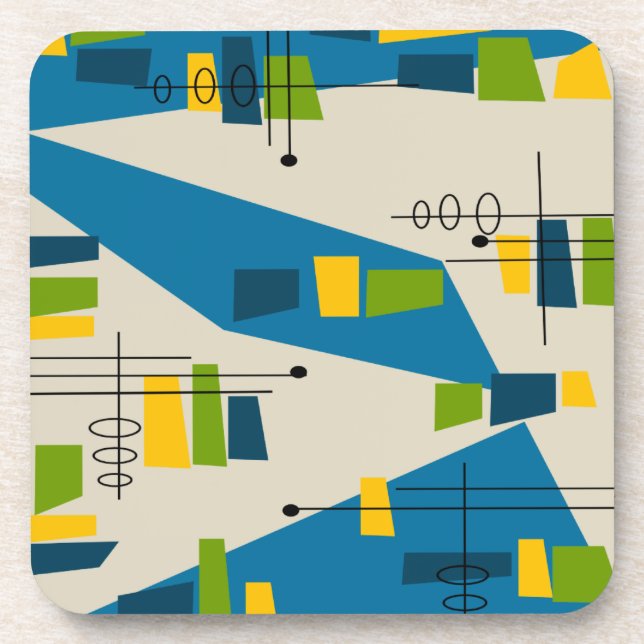 Atomic Era Inspired Mid-Century Design 20 Beverage Coaster (Front)