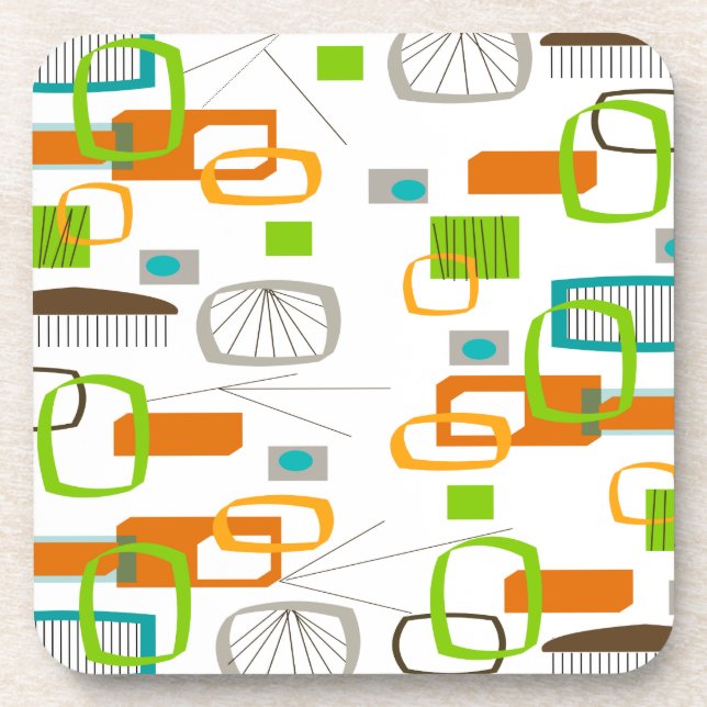 Atomic Era Inspired Mid-Century Design 21 Drink Coaster (Front)