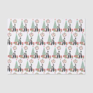 Atomic Era MCM Cool Cat Christmas Tree Tissue Paper