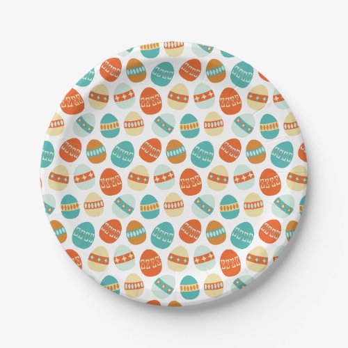 Atomic Era Mid Century Mod Easter Eggs Pattern Paper Plates