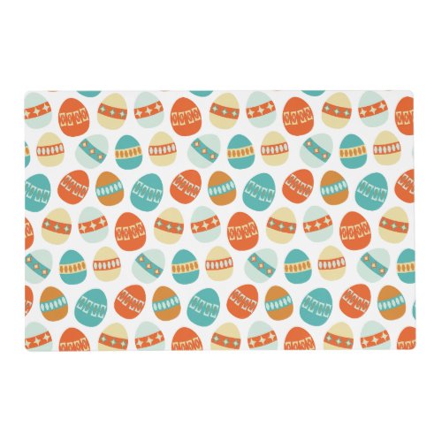 Atomic Era Mid Century Mod Easter Eggs Pattern Placemat