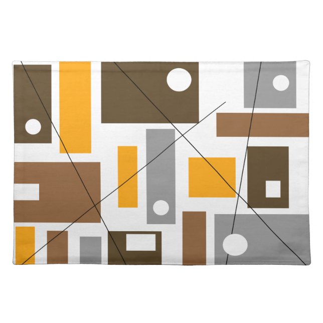 Atomic Era Mid-Century Modern Abstract #42 Cloth Placemat (Front)