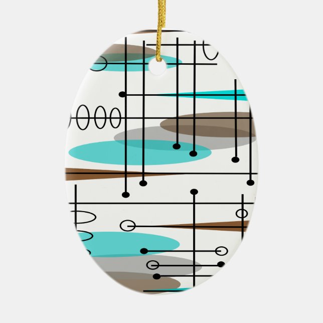 Atomic Era Mid-Century Modern Abstract Ceramic Ornament (Front)