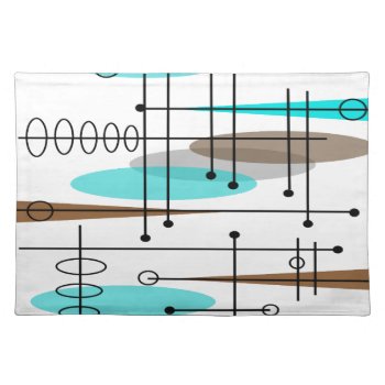 Atomic Era Mid-century Modern Abstract Placemat by ProfessionalDesigns at Zazzle