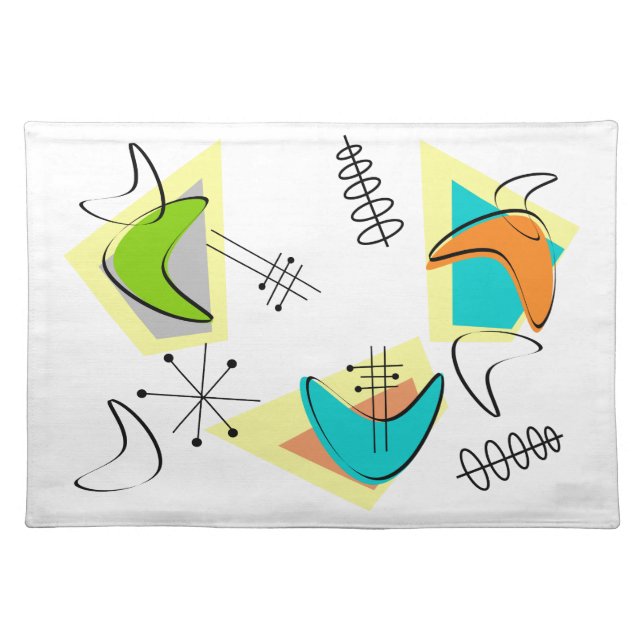 Atomic Era Mid-Century Modern Abstract Placemats (Front)