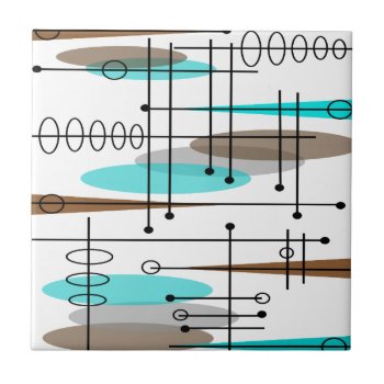 Atomic Era Mid-century Modern Abstract Tile by ProfessionalDesigns at Zazzle