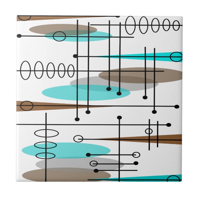 Atomic Era Mid-Century Modern Abstract Tile (Front)