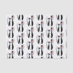 Atomic Era Mid Century Modern Cool Cat Pair Tissue Paper