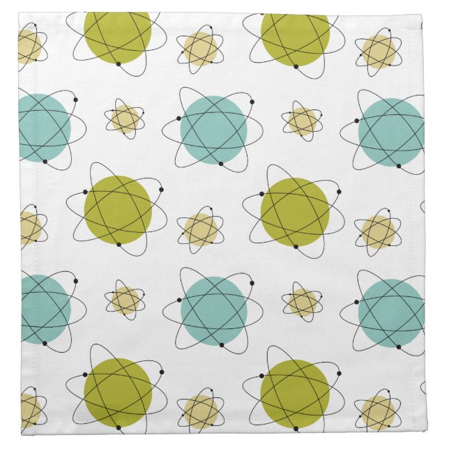 Atomic Era Mid-century Modern Pattern Cloth Napkin (Front)