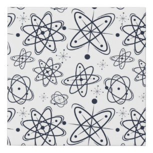 Atomic Era: Mid-Century Modern Patterns Faux Canvas Print