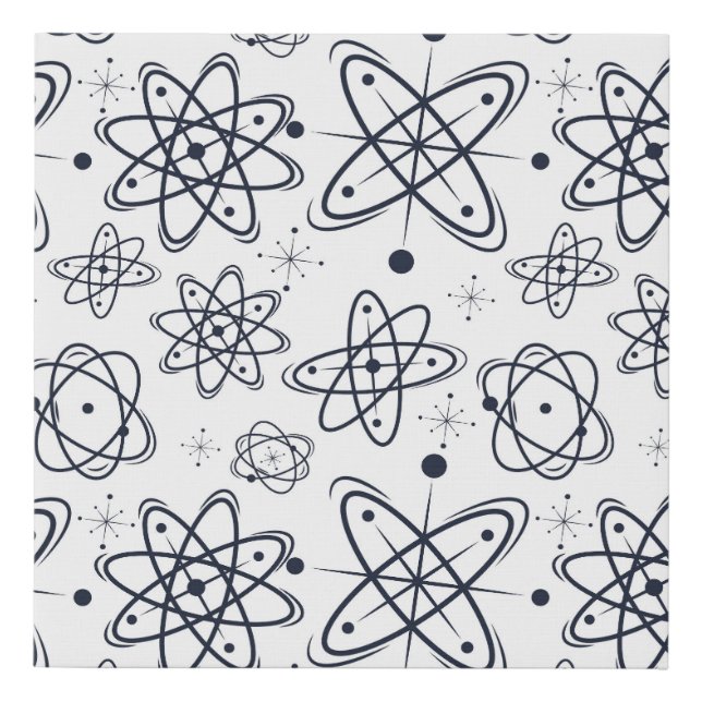 Atomic Era: Mid-Century Modern Patterns Faux Canvas Print (Front)