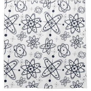 Atomic Era: Mid-Century Modern Patterns Shower Curtain
