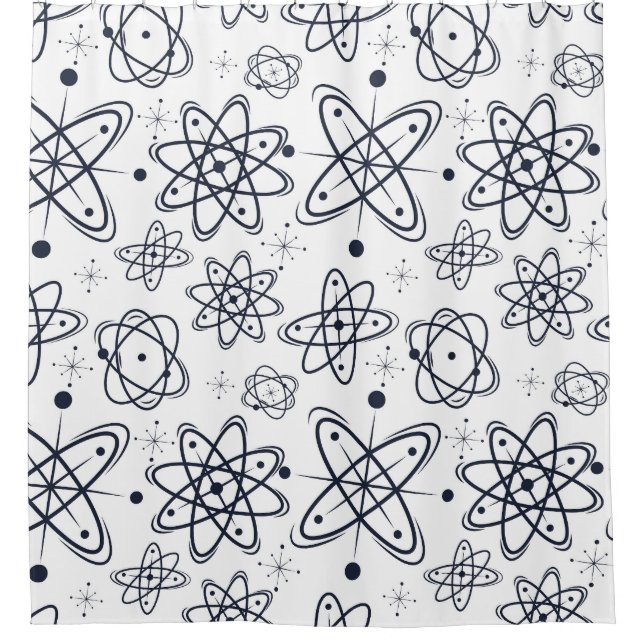 Atomic Era: Mid-Century Modern Patterns Shower Curtain (Front)