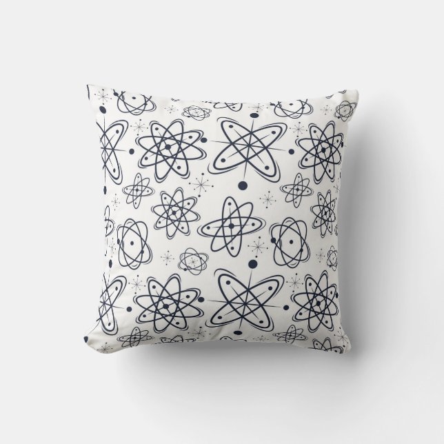 Atomic Era: Mid-Century Modern Patterns Throw Pillow (Front)