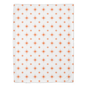 Atomic Era Orange Starburst Pattern Mid-century Duvet Cover