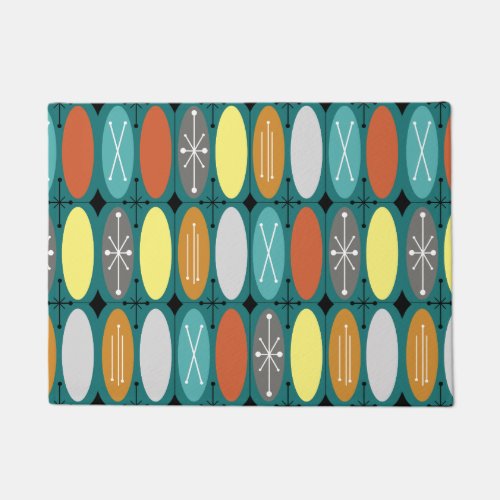 Atomic Era Ovals In Rows Colorful 1 Doormat