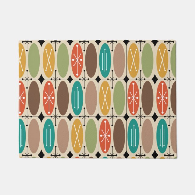 Atomic Era Ovals In Rows Colorful 2 Doormat (Front)