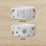 Atomic Era Retro Dog Cat Pet<br><div class="desc">Customizable Atomic Era Pet Bowl to give a retro feel.</div>