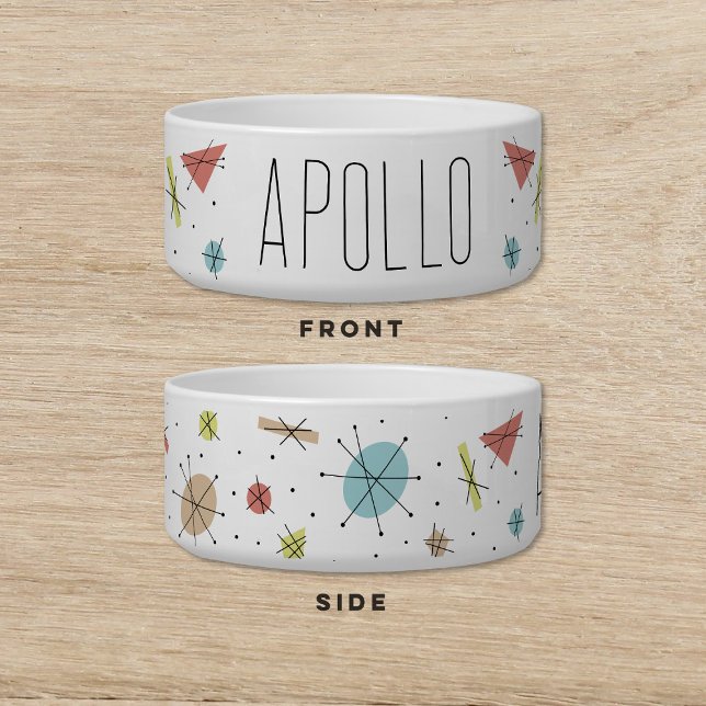 Atomic Era Retro Dog Cat Pet Bowl (Creator Uploaded)
