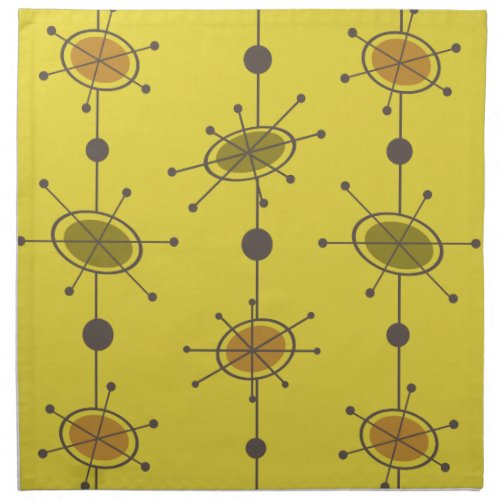 Atomic Era Satellites Chartreuse Cloth Napkin