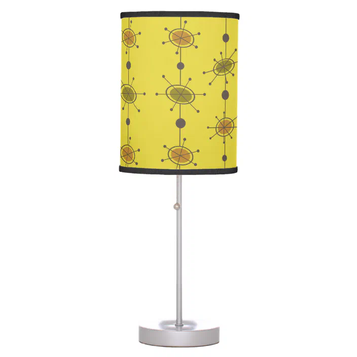 Atomic Era Satellites Chartreuse Table, Chartreuse Table Lamp