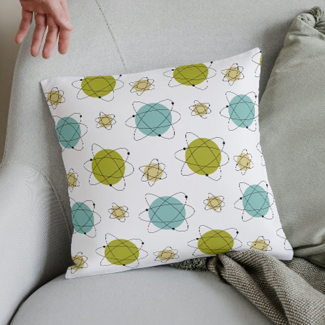 Atomic Era Solar System Mid-century Modern Space Throw Pillow (Creator Uploaded)