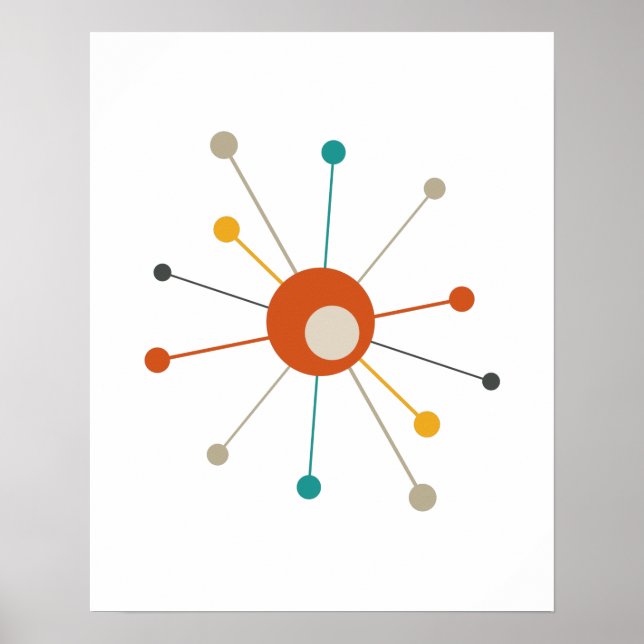 Atomic Era Starburst Mid Century Modern Poster (Front)