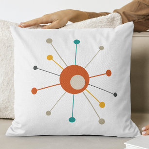 Atomic Era Starburst Mid Century Modern Throw Pillow