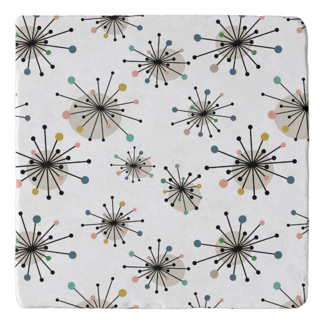 Atomic Era Starburst Mid Century Modern Trivet (Front)