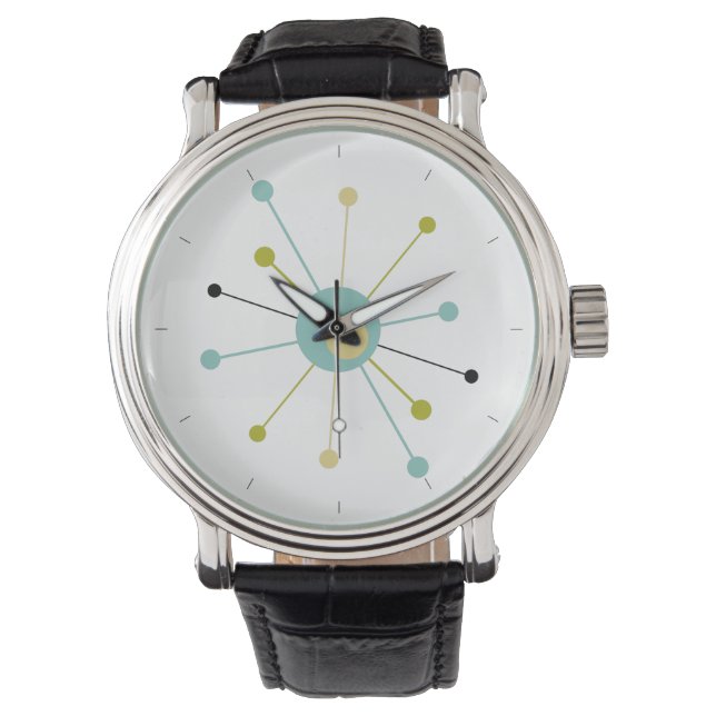 Atomic Era Starburst Mid Century Retro Watch (Front)