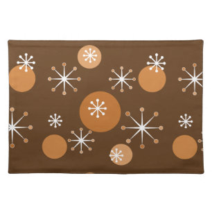 Atomic Era Starbursts Burnt Orange Cloth Placemat