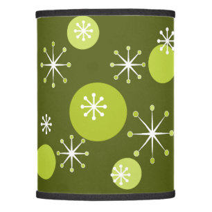 Atomic Era Starbursts Olive Green Lamp Shade