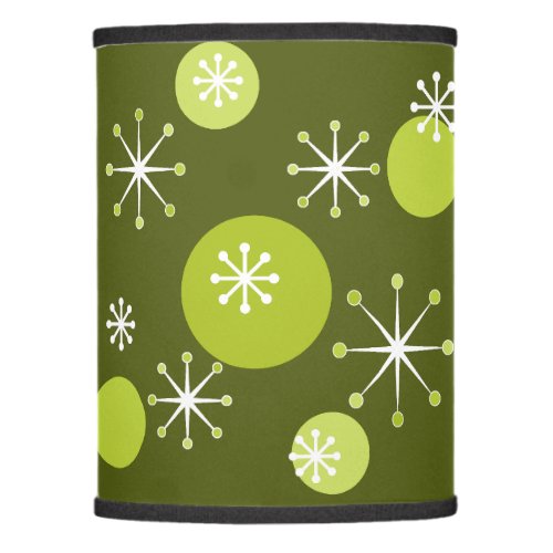 Atomic Era Starbursts Olive Green Lamp Shade