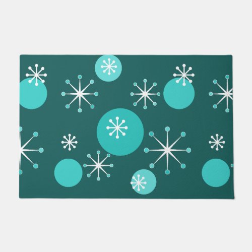 Atomic Era Starbursts Teal Doormat